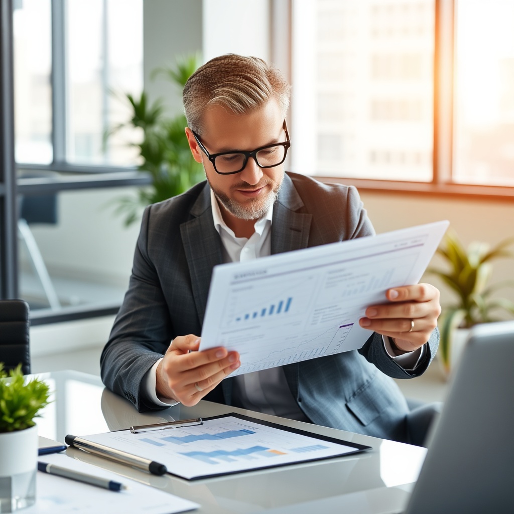 Person reviewing strategic plan on a tablet