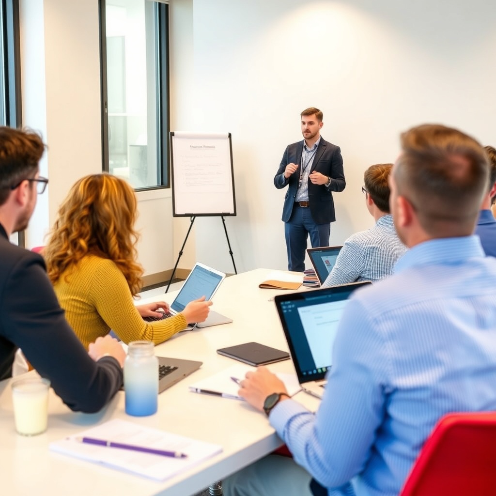 Trainer leading a workplace training session